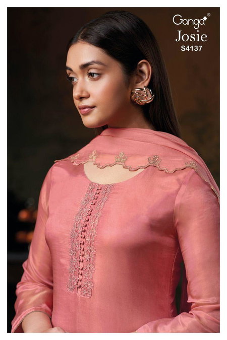 Josie 4137 By Ganga Bemberg Silk Designer Salwar Suits Suppliers In India